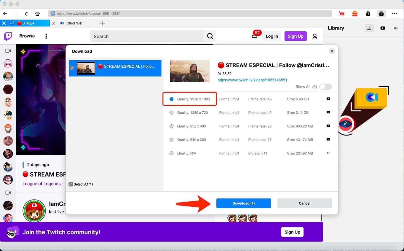  Twitch-to-MP4-converter-CleverGet-download  